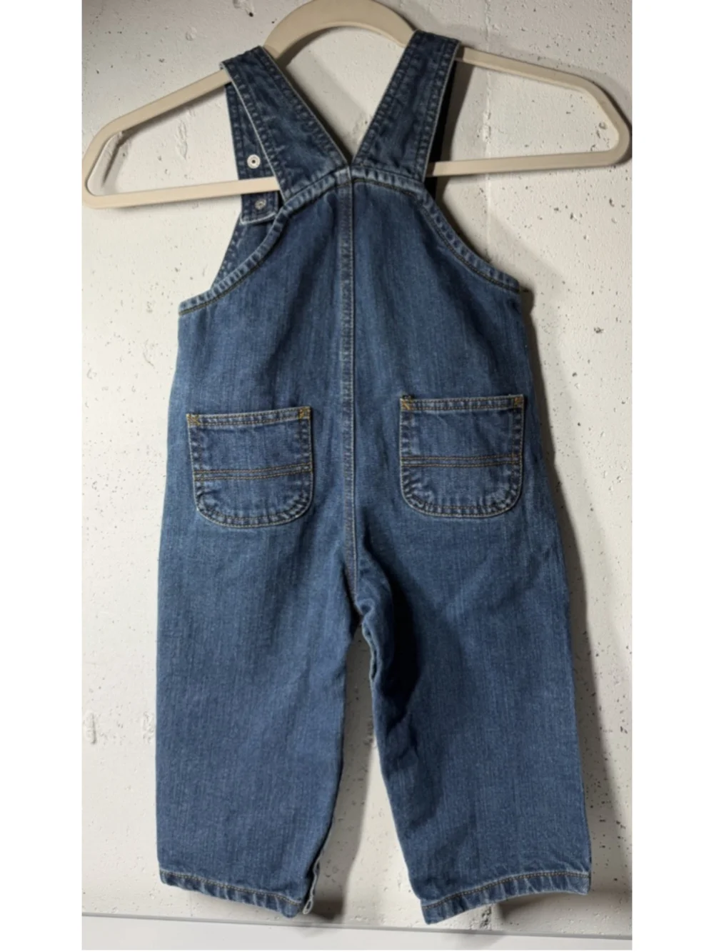 Carhartt Denim Bib Overalls kids Boys Washed Denim 24 Months Snap Leg